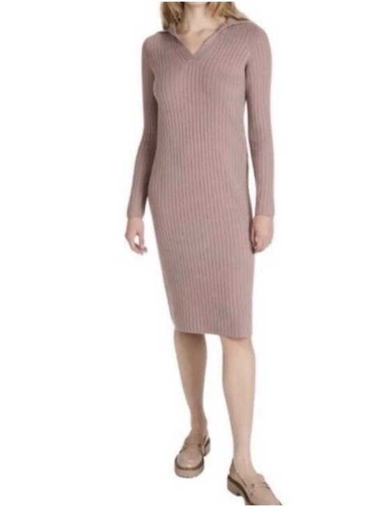 Vince Dresses & Skirts - Vince Ribbed V-Neck Midi Dress - Dusty Rose
